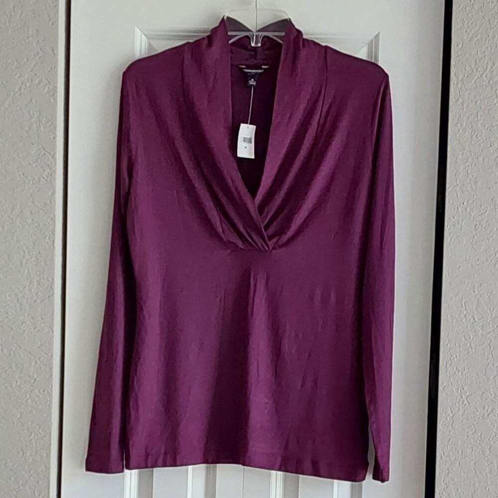 NWT Banana Republic Purple Long Sleeve Top Womens Size M